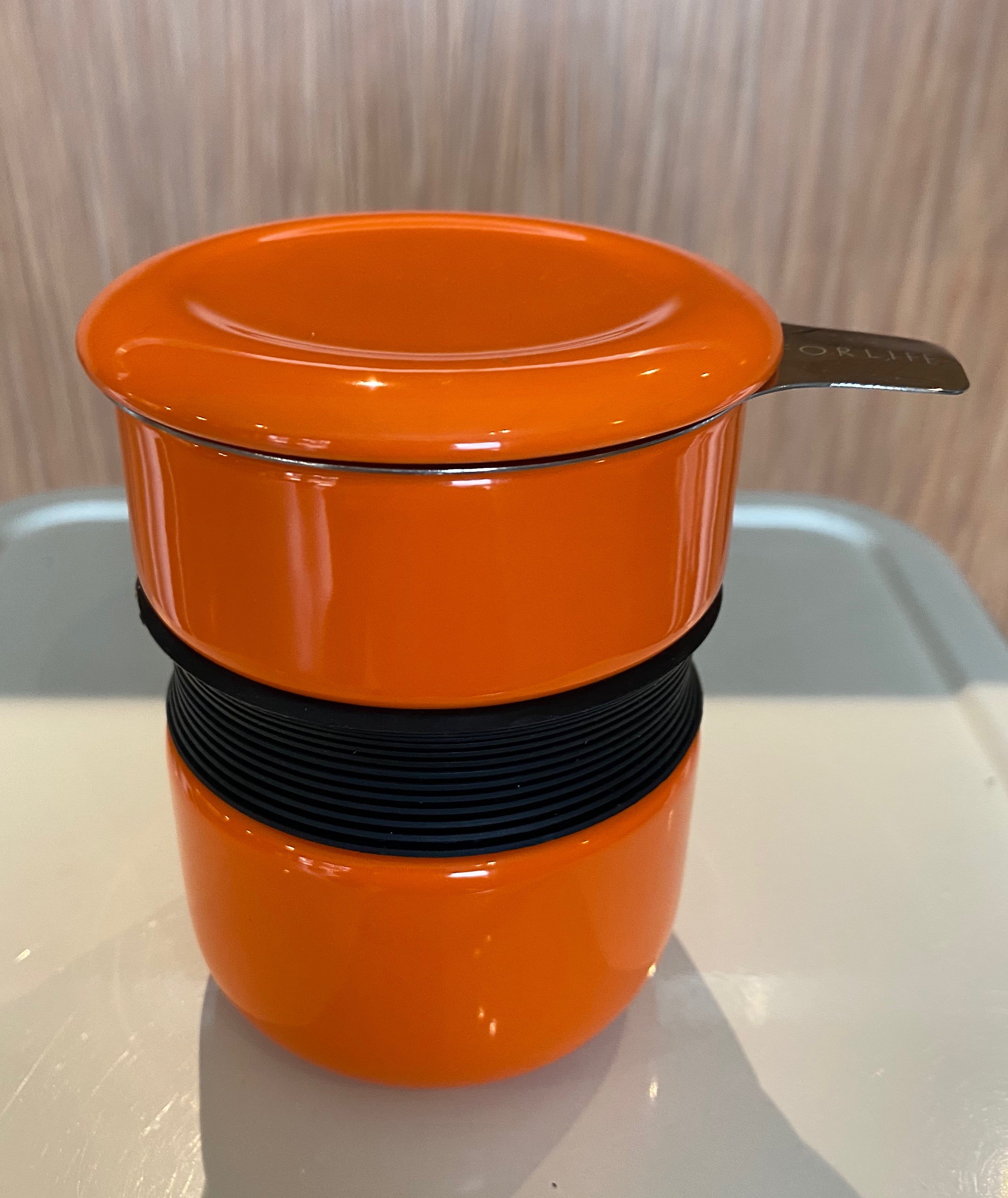 Carrot Asian style tea mug with infuser & lid, For Life brand